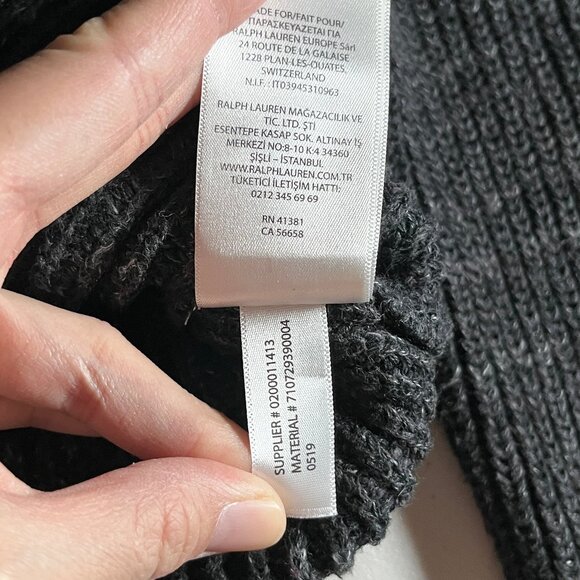 Polo Ralph Lauren Shawl Collar Knit Cardigan Sweater - Men's Size M - Black Gray - Picture 6 of 10